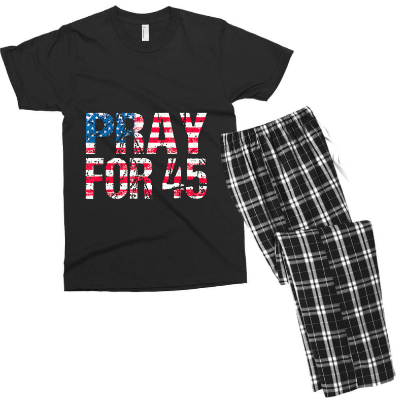 Pray For 45 President Trump Men's T-shirt Pajama Set | Artistshot