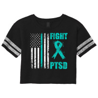 Mens Fight Ptsd Awareness American Flag Veteran Support T Shirt Scorecard Crop Tee | Artistshot