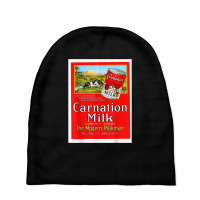 Vintage Poster   Carnation Milk Retro T Shirt Baby Beanies | Artistshot