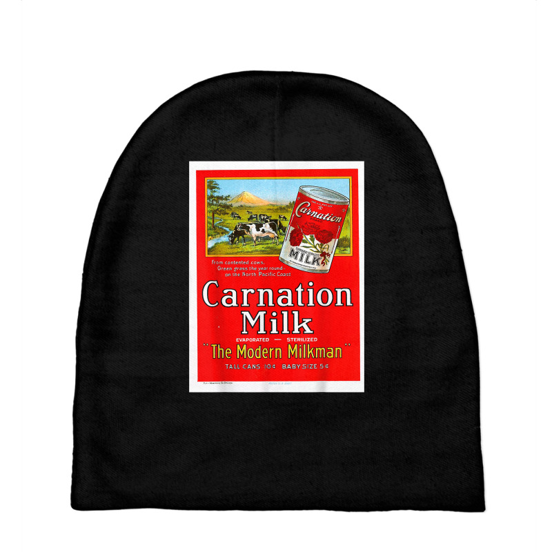 Vintage Poster   Carnation Milk Retro T Shirt Baby Beanies by abdurrehmancappucci | Artistshot