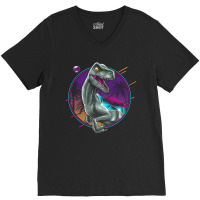 Rad Velociraptor V-neck Tee | Artistshot