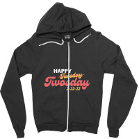 Happy Twosday Zipper Hoodie | Artistshot