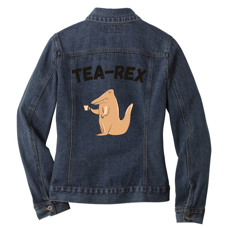 Tea Rex Illustration Ladies Denim Jacket | Artistshot