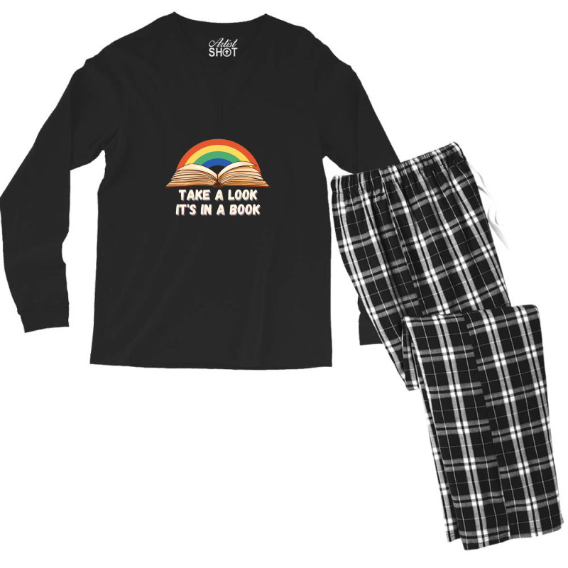 Take A Look It's In A Book Men's Long Sleeve Pajama Set | Artistshot