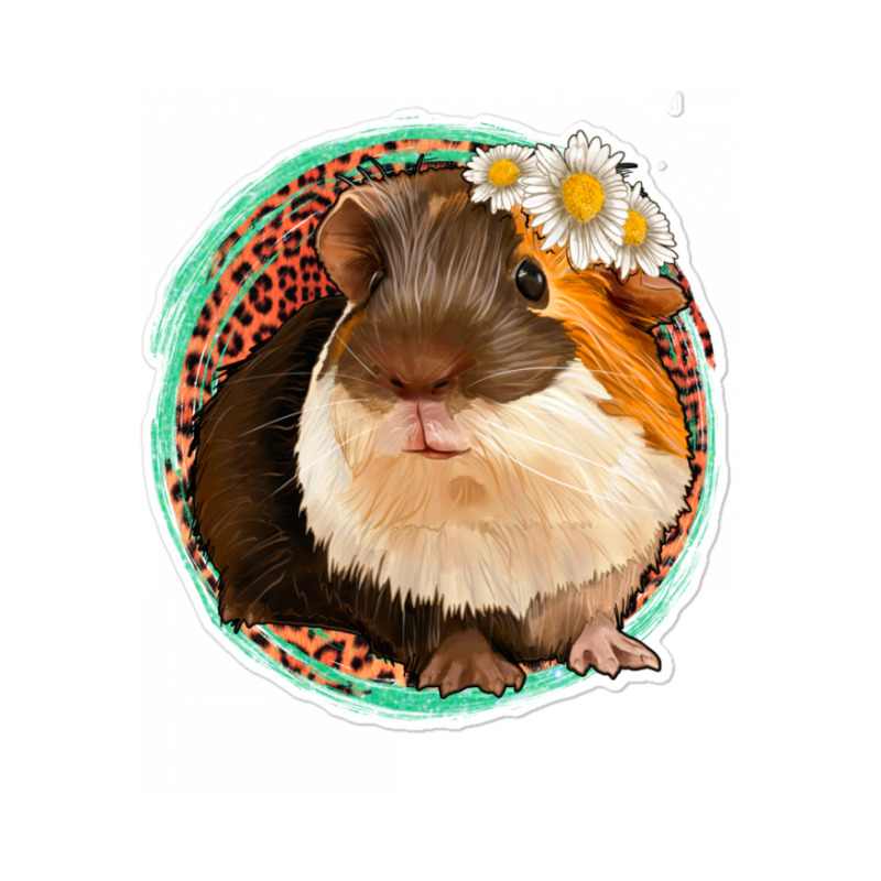 Floral Leopard Guinea Pigs Sticker | Artistshot