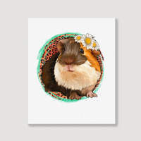 Floral Leopard Guinea Pigs Portrait Canvas Print | Artistshot