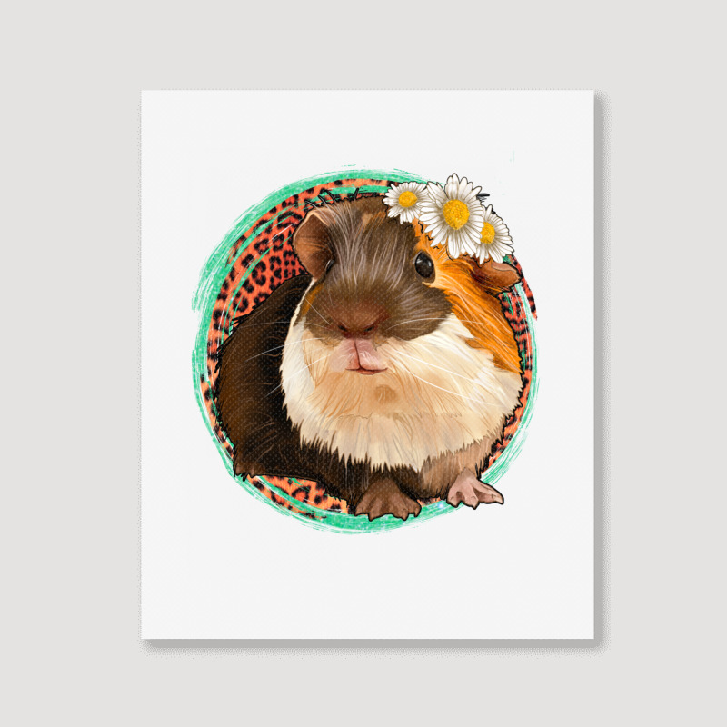 Floral Leopard Guinea Pigs Portrait Canvas Print | Artistshot