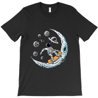 Skating Astronaut Moon T-shirt | Artistshot