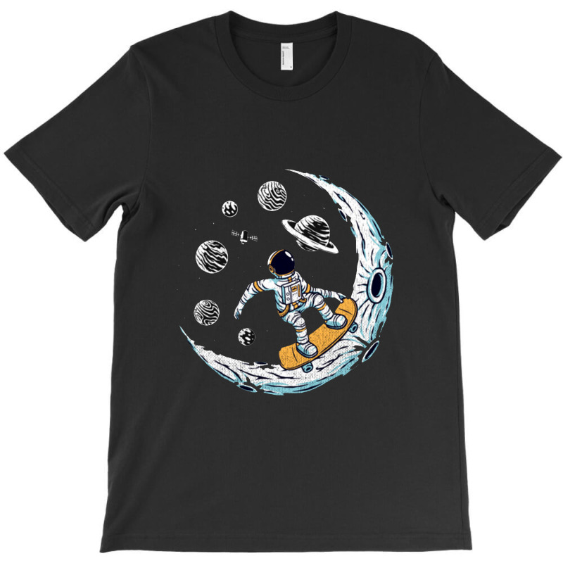 Skating Astronaut Moon T-shirt | Artistshot