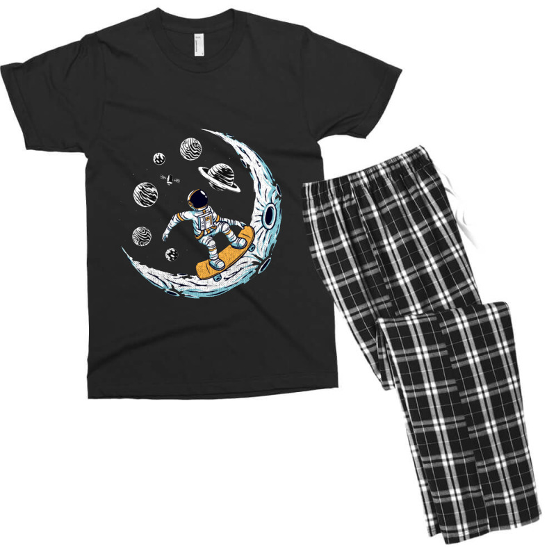 Skating Astronaut Moon Men's T-shirt Pajama Set | Artistshot