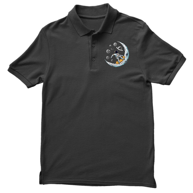 Skating Astronaut Moon Men's Polo Shirt | Artistshot