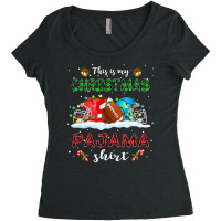 Football This Is My Christmas Pajama Football Xmas Boys Men 419 Women's Triblend Scoop T-shirt | Artistshot