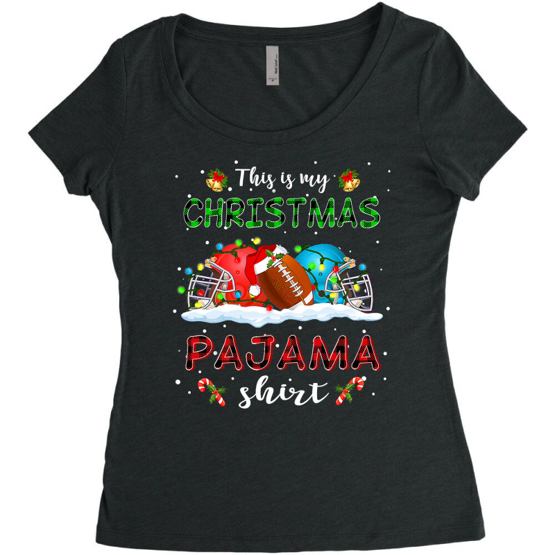 Football This Is My Christmas Pajama Football Xmas Boys Men 419 Women's Triblend Scoop T-shirt by hopelessoon | Artistshot