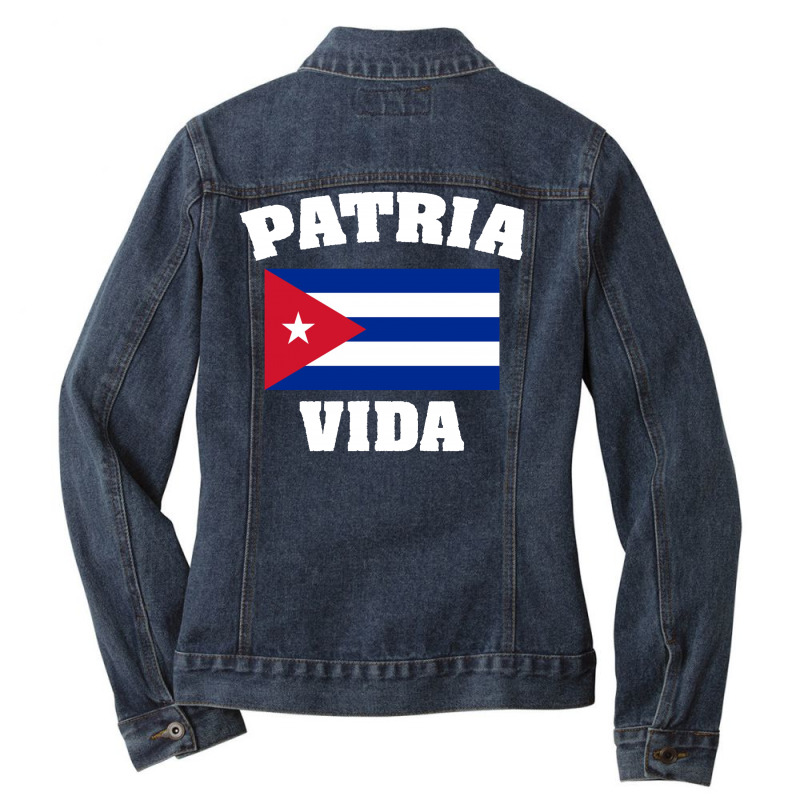 Vote Cuba Flag Ladies Denim Jacket by ronde | Artistshot