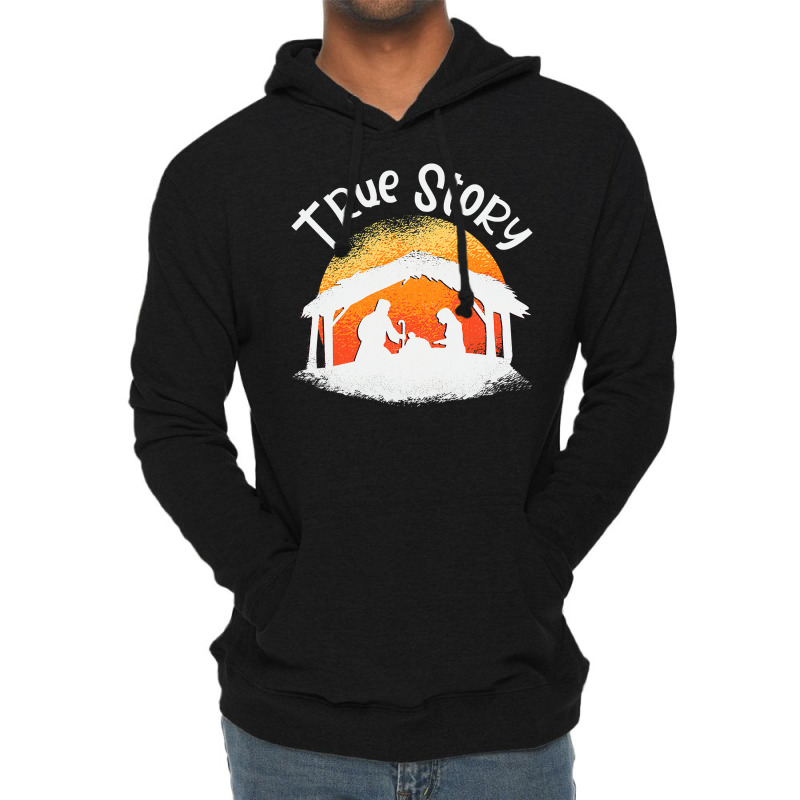 Christian True Story Of Jesus Birth Nativity Christians Christmas 120 Lightweight Hoodie by hopelessoon | Artistshot