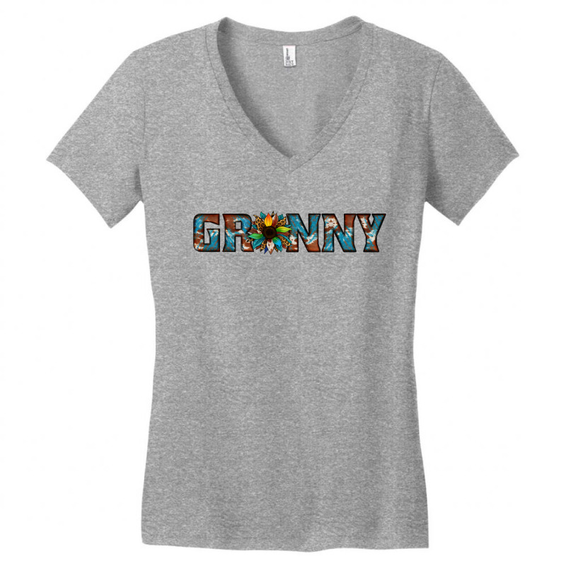 Granny Cowhide Sunflower Women's V-neck T-shirt | Artistshot