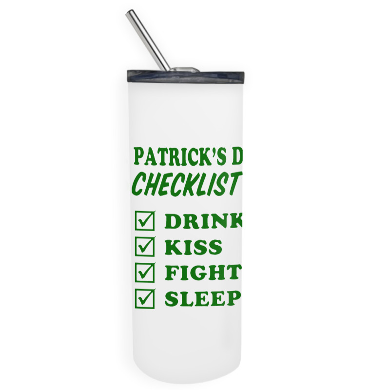 St Patrick Day Checklist Skinny Tumbler | Artistshot