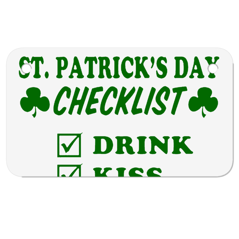 St Patrick Day Checklist Motorcycle License Plate | Artistshot