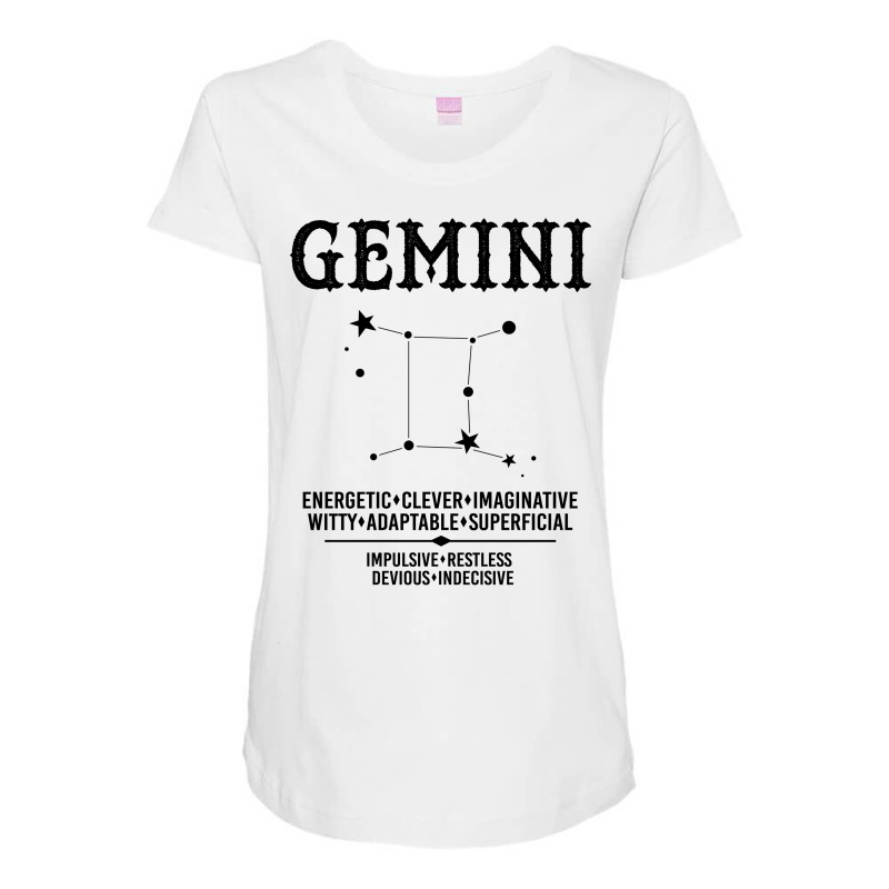 Gemini Zodiac Sign Maternity Scoop Neck T-shirt by tshiart | Artistshot