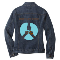 International Cat Day 2022 T  Shirt Happy International Cat Day 2022 T Ladies Denim Jacket | Artistshot