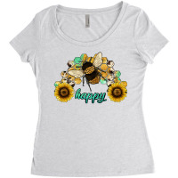 Bee Happy Honey Comb Women's Triblend Scoop T-shirt | Artistshot