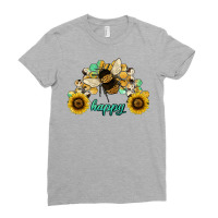 Bee Happy Honey Comb Ladies Fitted T-shirt | Artistshot