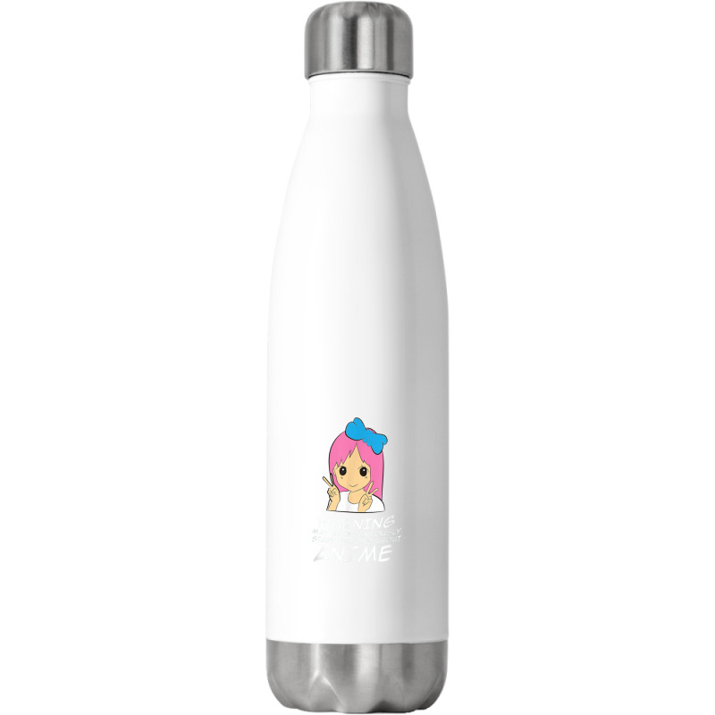 Anime Warning May Spontaneously Start Talking About Anime Stainless Steel Water Bottle | Artistshot