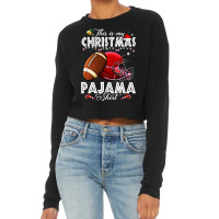 American Football Christmas Football Player This Is My Christmas Pajam Cropped Sweater | Artistshot