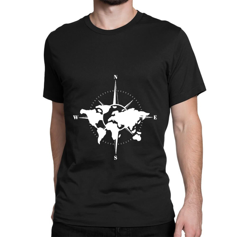 World Map Compass Classic T-shirt | Artistshot