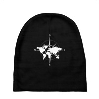 World Map Compass Baby Beanies | Artistshot