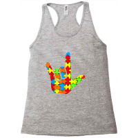 Asl Love Sign Language Autism Gift Awareness Support Racerback Tank | Artistshot