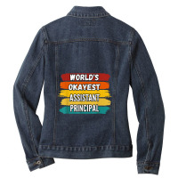 Assistant Principal Gifts, World's Okayest Assistant Princip Ladies Denim Jacket | Artistshot