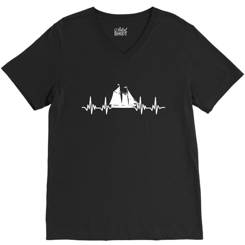 Sailing Sail Boat   Heartbeat V-neck Tee | Artistshot