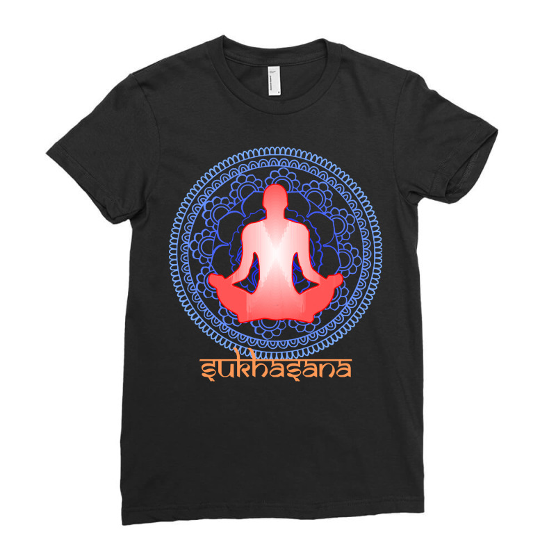 International Yoga Day 2021 T  Shirt International Yoga Day Sukhasana Ladies Fitted T-Shirt by trompeloise212 | Artistshot