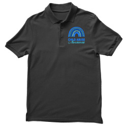 Blue Ribbon No For Child Abuse Excuse Prevention Month April Men's Polo Shirt | Artistshot