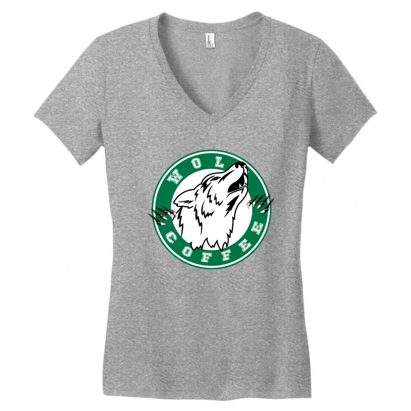 Wolf Coffee 9 Women's V-Neck T-Shirt by RamaArt | Artistshot