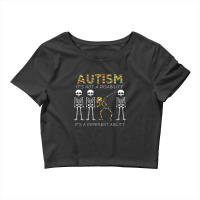 Autism It's A Different Ability Funny Dabbing Skeleton Gift Premium Crop Top | Artistshot