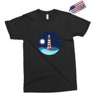 Illustration Of A Seascape And A Lighthouse At Night Exclusive T-shirt | Artistshot