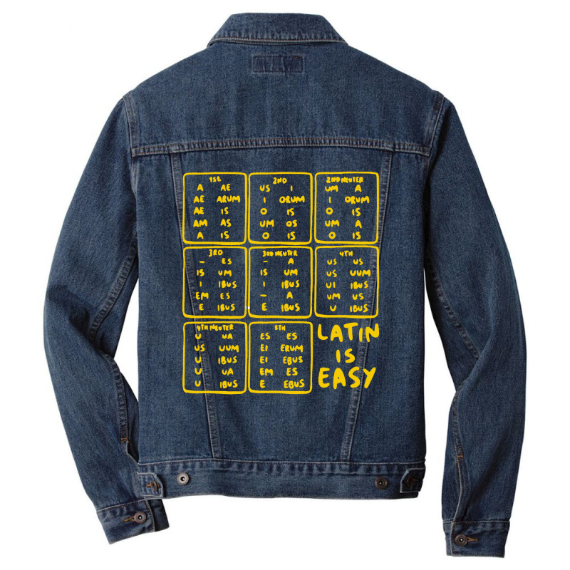 Latin Declensions Cheatsheet Ladies Men Denim Jacket by Vario | Artistshot