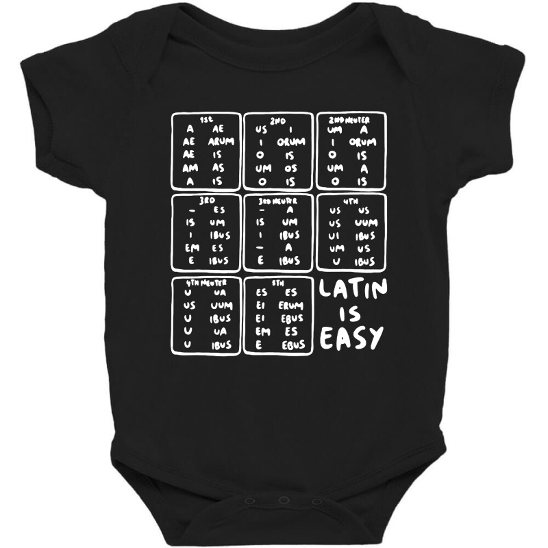 Latin Declensions Cheatsheet Ladies Baby Bodysuit by Vario | Artistshot