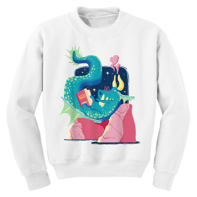 Funny Bookworm Dragon Book Lovers Novel T Shirt Youth Sweatshirt by alayziahollars | Artistshot