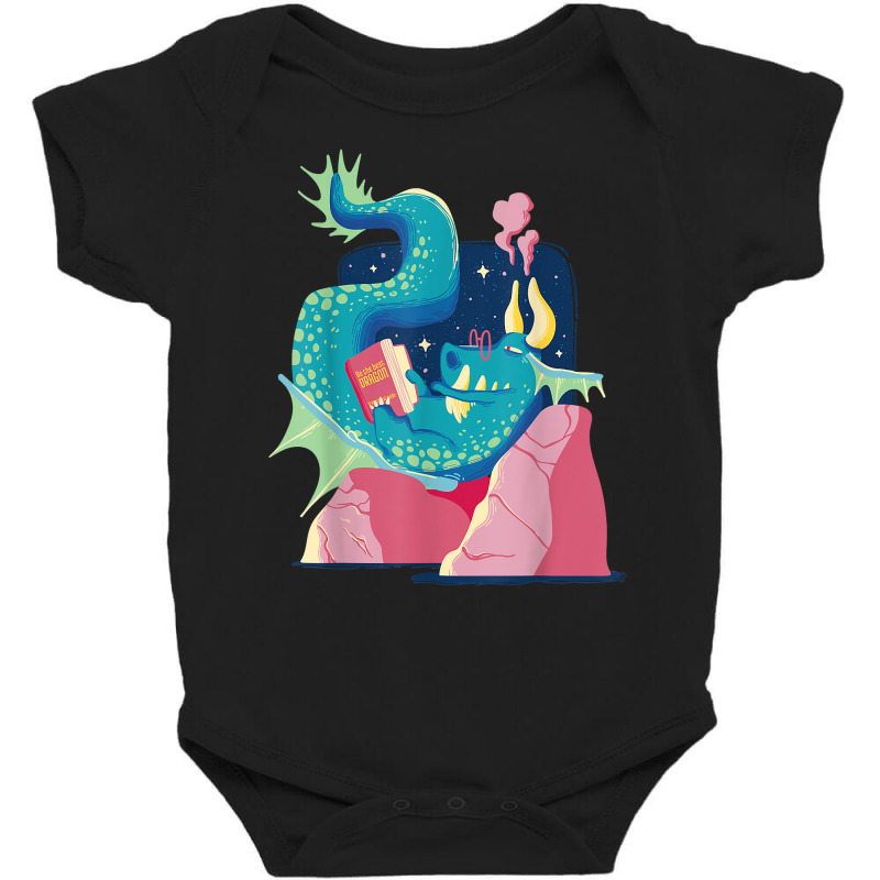 Funny Bookworm Dragon Book Lovers Novel T Shirt Baby Bodysuit by alayziahollars | Artistshot