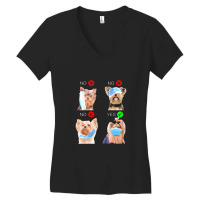 Yorkshire Terrier Dogs Right Way To Wear Mask Women's V-neck T-shirt | Artistshot