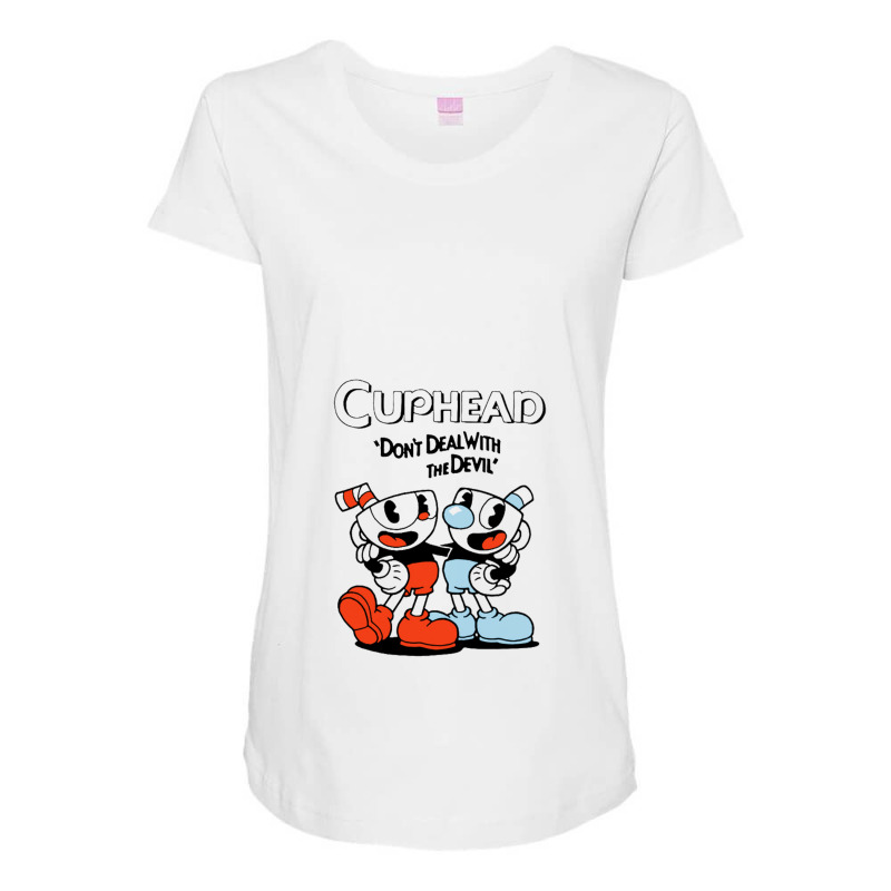 Cuphead Mugman Don't Deal With The Devil Maternity Scoop Neck T-shirt 