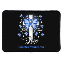 Diabetes Diabetic Butterfly Cross Faith Hope Love 2 Diabetes Awareness Rectangle Patch | Artistshot