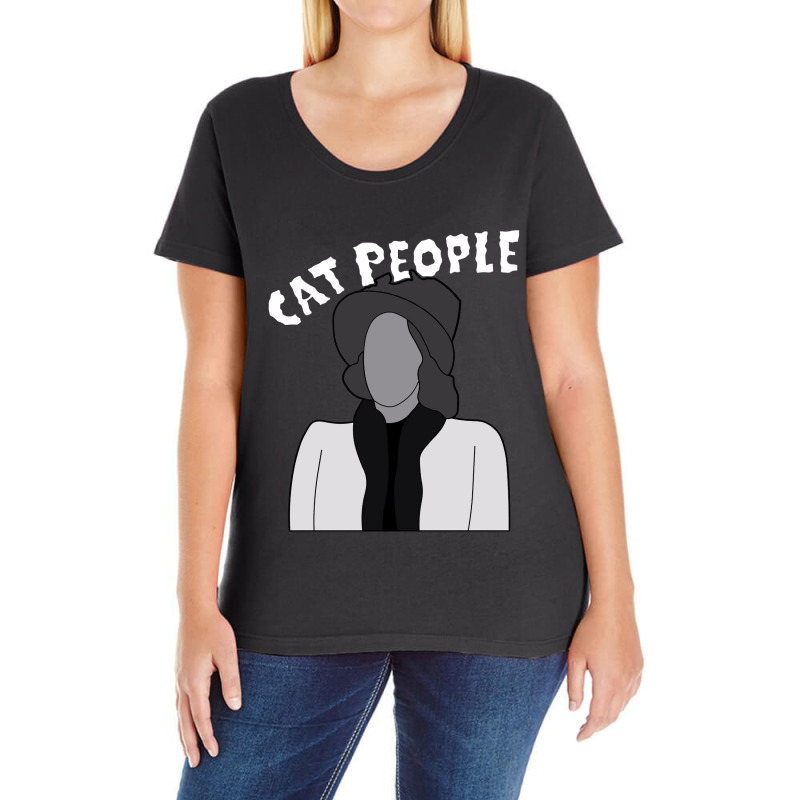 Cat People Horror Ladies Curvy T-Shirt by JarixArt | Artistshot