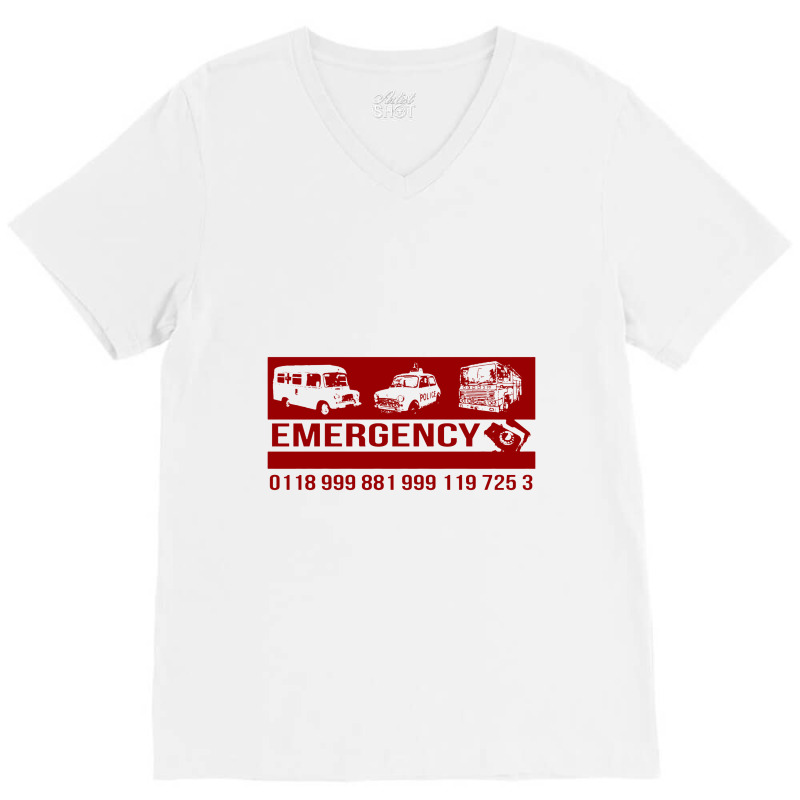 Emergency Number V-neck Tee | Artistshot