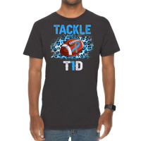 Football Tackle Football Blue Ribbon T1d Diabetes Awareness Vintage T-shirt | Artistshot