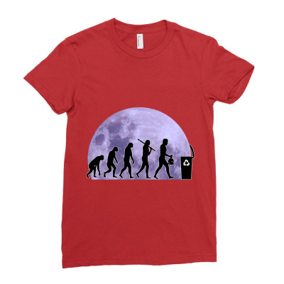Garbage Man Evolution Ladies Fitted T-shirt Designed By Sugarmoon