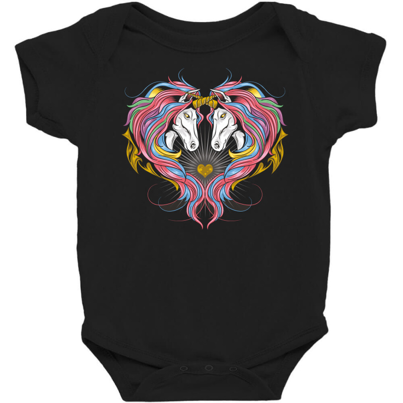 Unicorn Full Rainbow Baby Bodysuit | Artistshot